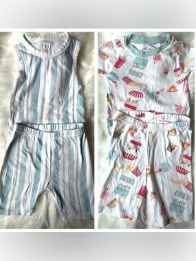 Burt's Bees Kids Summer and Stripe Pajama Set Toddler Boy 5T Summer pajamas